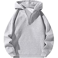 SOLY HUX Men's Quarter Zip Hoodies Zip Up Hoodie Long Sleeve Drop